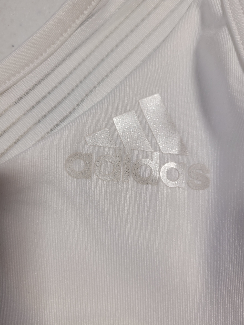 adidas White Racerback Performance Tank Top - Picture 2 of 5